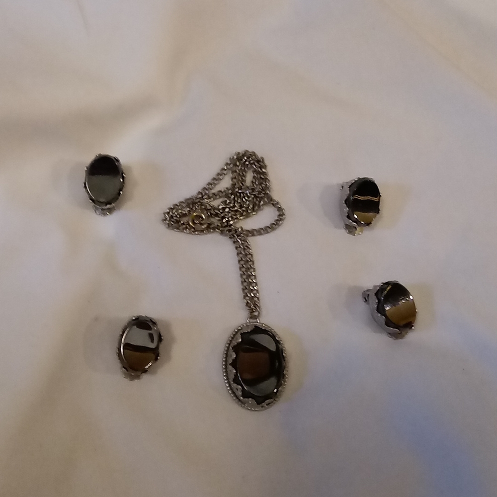 Vintage simulated black onyx jewelry